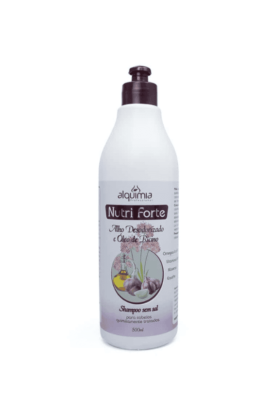 Shampoo Nutri Forte  Alho Desodorizado e Óleo de Rícino 500ml